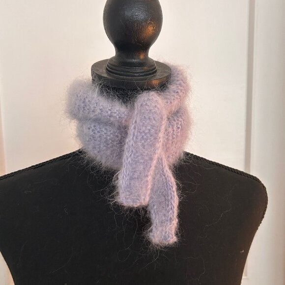 Brand New Handmade Sky Blue Mohair Sophie Scarf in Large - Picture 6 of 13